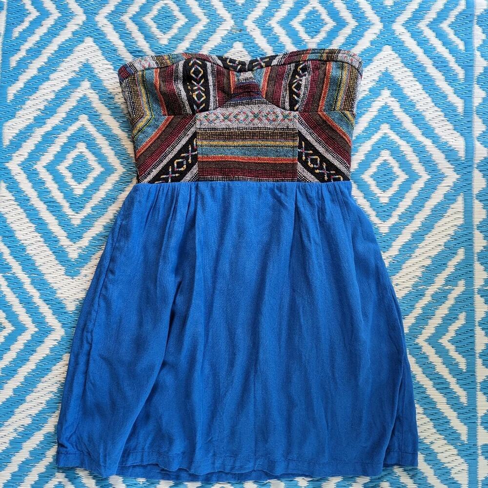 Staring at Stars Strapless Aztec Dress